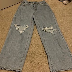 shein wide leg jeans, light wash, barely worn